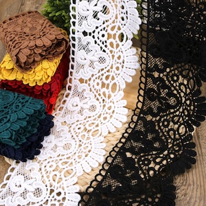 24 colors Lace Trim Tulle Exquisite Floral Embroidery Wedding 4.1 inches width By The Yard