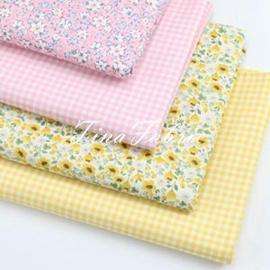 Tela de algodón con dibujos de limones, 4 estilos, tela floral para ropa infantil, 1/2 yarda