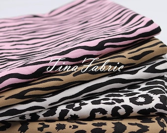Leopard Print Cotton Twill Fabric: Animal Pattern DIY Sewing Fabric (By The Half Yard)