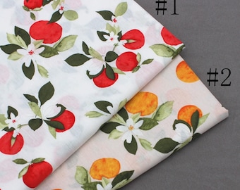 Tecido de sarja de algodão com estampa floral, leve, para vestidos, 145 cm de largura.