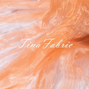 Shrimp Pink Organza Fabric - Pleated Accordion Pleated Organza - Dress Fabric - Designer Fabric - By The Half Yard