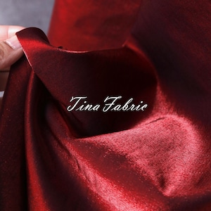 Burgundy Glossy Dress Fabric: Wrinkle-Resistant Rayon Cotton Blend (59&quot; Wide)