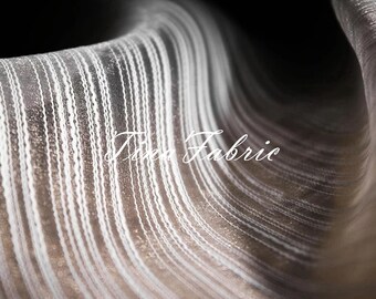 Tela de malla rígida con textura de línea y perspectiva para bricolaje, tela de organza, tela de diseñador cortada a medida