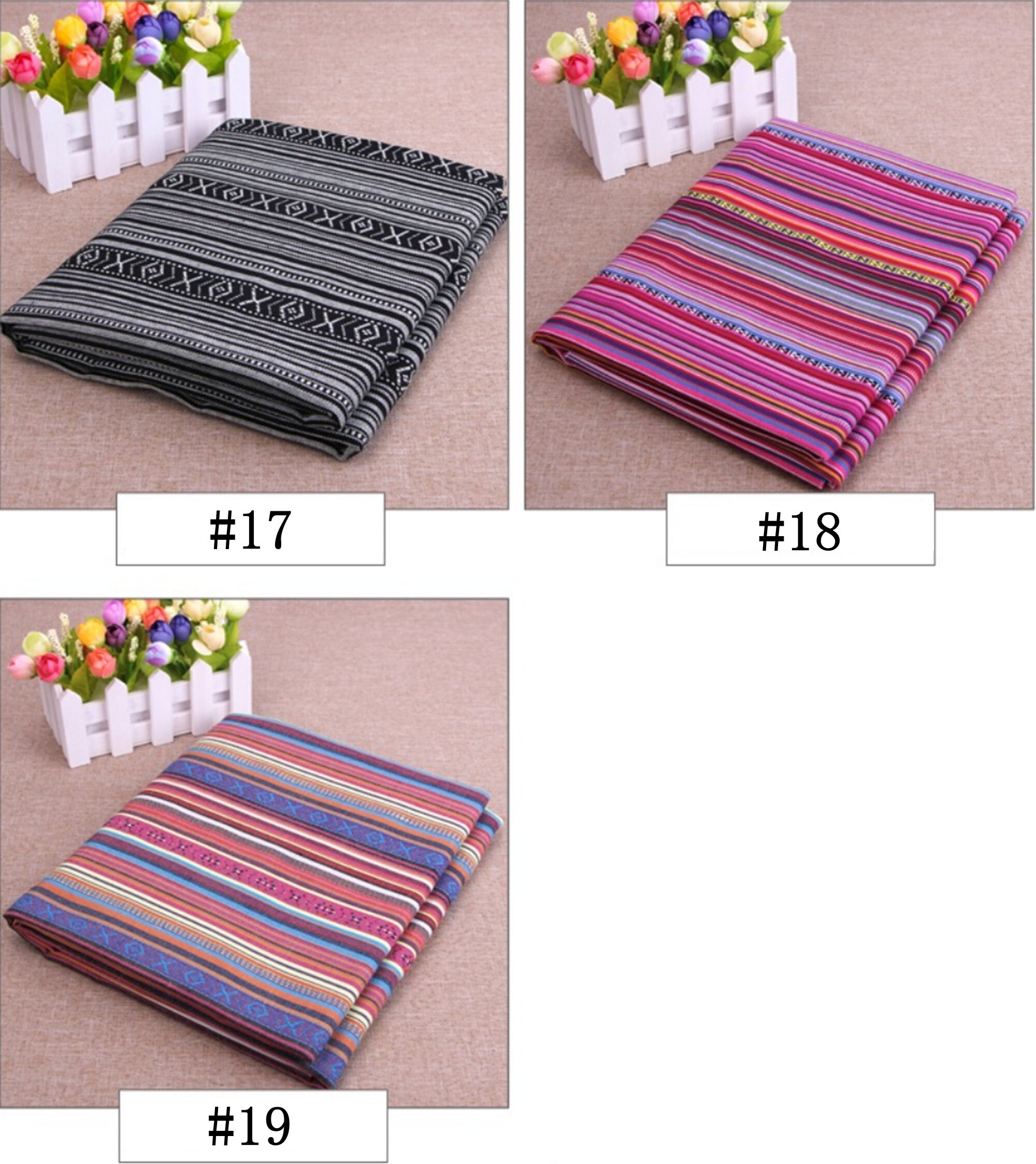 Nepal Fabric Nepal Style Colorful Jacquard Striped Pattern Etsy