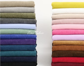 Cotton Corduroy Fabric: 8 Wales, 16 Colors, 150cm Wide, 330 GSM