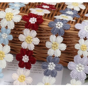 Double Colors lace trim accessories, Flower lace trim, Daisy ribbon, Embroidered lace trim By the yard