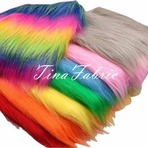 Long Pile Fur Fabric, Faux Fur Fabric, Cosplay Fur Fabric, Fursuit Material, Luxury Shag, Newborn Photo Prop, craft fur By The Half Yard