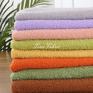 Teddy Plush Fabric Sample: Sherpa Fleece Cashmere Color Card