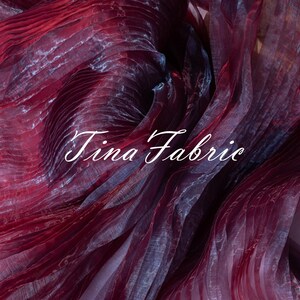 Fuchsia Pleated Organza Fabric - Designer Dress Fabric - By The Half Yard