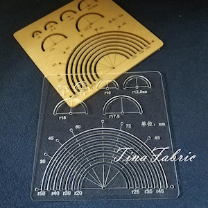 Acrylic Sashiko Stencil,Sashiko embroidery pattern,Quilt stitch mold,Acrylic ruler,Semicircle ruler
