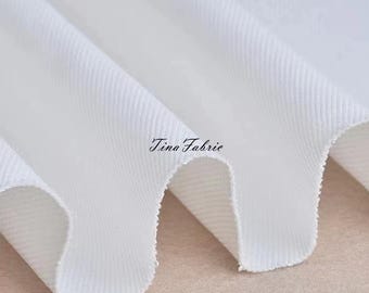 Tela vaquera de algodón blanco: Mezclilla lavada para coser ropa (150 cm de ancho, por media yarda)