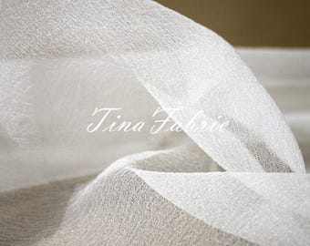 Tela de organza Seersucker: Material DIY translúcido, esponjoso y plisado cortado a medida