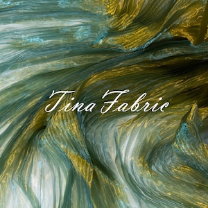 Golden Green Organza Fabric - Pleated Accordion Pleated Organza - Dress Fabric - Designer Fabric - By The Half Yard