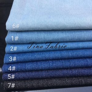 Heavy Blue Denim Fabric Washed Denim Fabric Cotton Denim Jean Fabric Apparel Fabric Sewing Heavy Denim Wide 150cm GSM 330g By The Half Yard