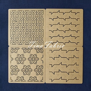 Acrylic Sashiko Stencil,Sashiko embroidery pattern,Quilt stitch mold,Small needle embroidery,20*20cm/8*8 inches Maple leaf pattern