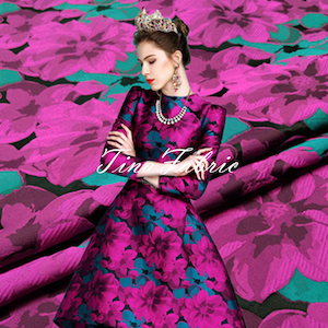 Jacquard Fabric - Coat fabric - 3D Rose Jacquard Fabric - Dress Fabric By The Half Yard