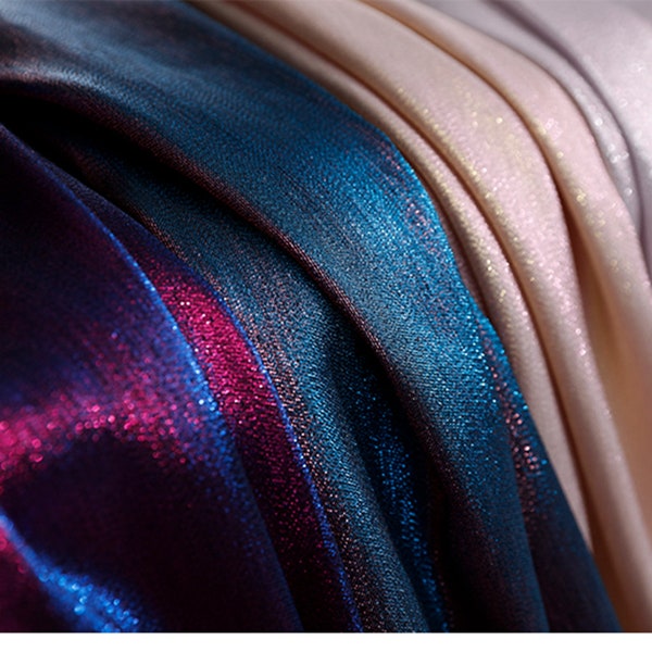 4 Color Jacquard Fabric, Flash Aurora Mirage Fabric, Cosplay Dress Fabric, Stage Fabric, By The Half Yard