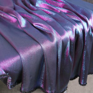 Pink Blue Jacquard Fabric: Shimmering Cosplay Coat Dress Material - By the Half Yard image 1