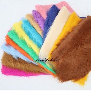 Solid Faux Fur Fabric By The Half Yard, Long Pile Fur, Fursuit Prop, Fake Fur Fabric for cosplay