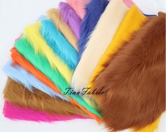 Solid Faux Fur Fabric By The Half Yard, Long Pile Fur, Fursuit Prop, Fake Fur Fabric for cosplay