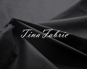 Black Cotton Poplin Fabric: Matte Opaque Shirt Fabric, 57" Wide - By The Half Yard