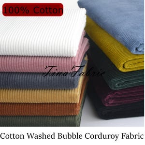 6 Wales 100% Cotton Corduroy Fabric, Sewing Fabric, Solid, By The Half Yard