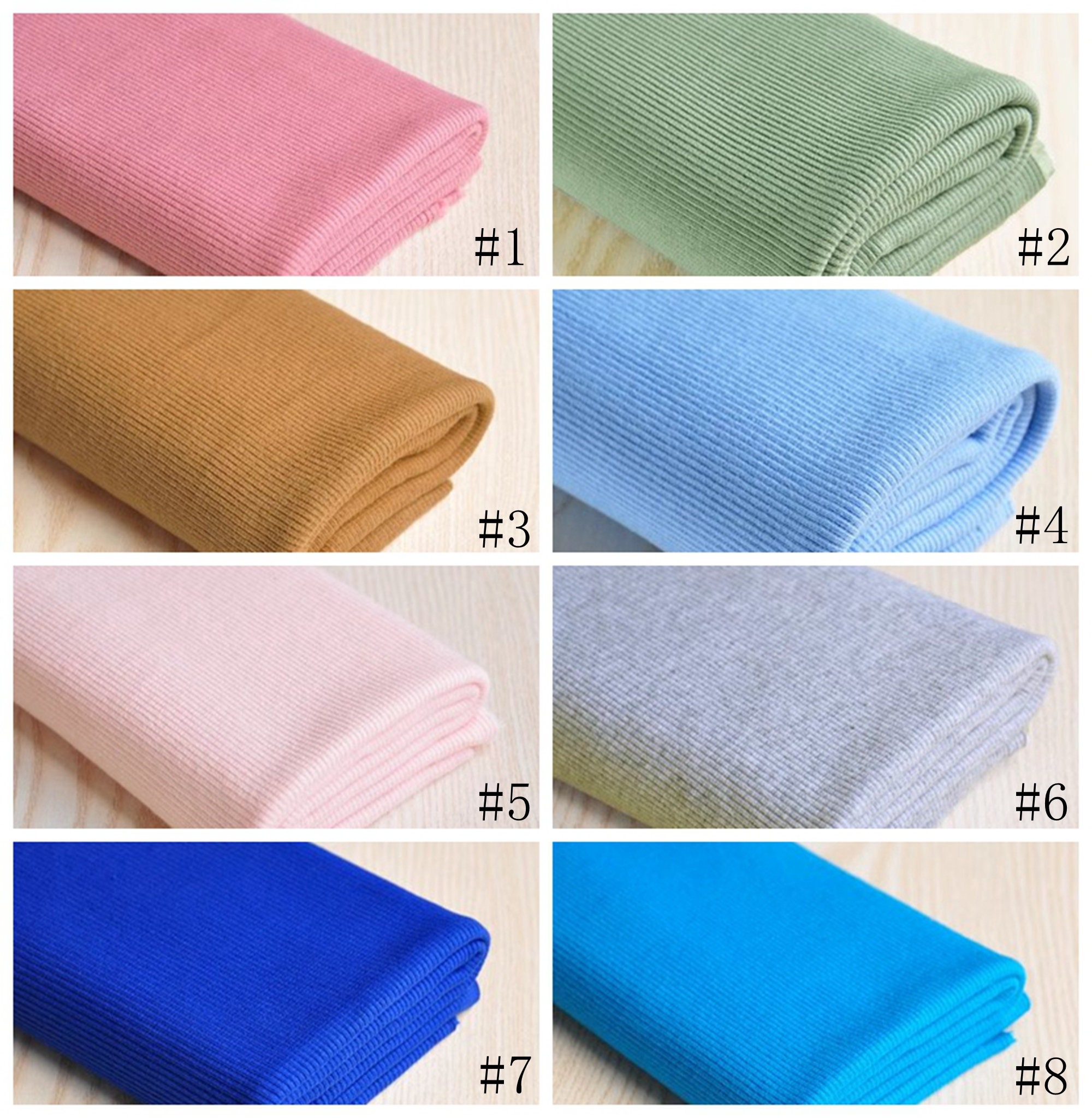 Stretchy Cotton Knitted Ribbed Elastic Fabric For DIY Clothing Down Jacket  Hoodie Making Cuffs On Sleeves