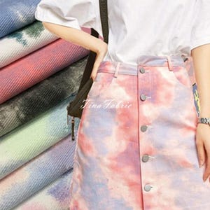 Colored Denim Denim Fabric Washed Denim Fabric Cotton Denim Denim Fabric Apparel Fabric Sewing Heavy Denim