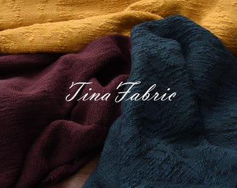 Bamboo Texture Flax Linen Fabric: Yarn-Dyed Clothing Material - 1/2 Yard