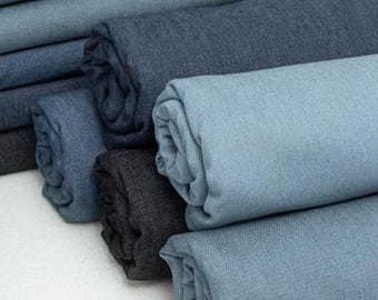 Tela vaquera lavada de algodón, ideal para jeans, chaquetas, faldas, manualidades y telas de diseño. 1/2 yarda.
