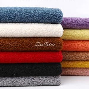 Teddy Plush Sherpa Fleece Fabric: 63&quot; Wide, By The Half Yard