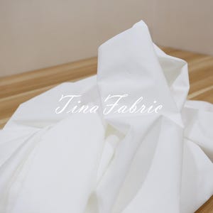 White Cotton Poplin Fabric: Matte Opaque Shirt Fabric, 57&quot; Wide (By The Half Yard)