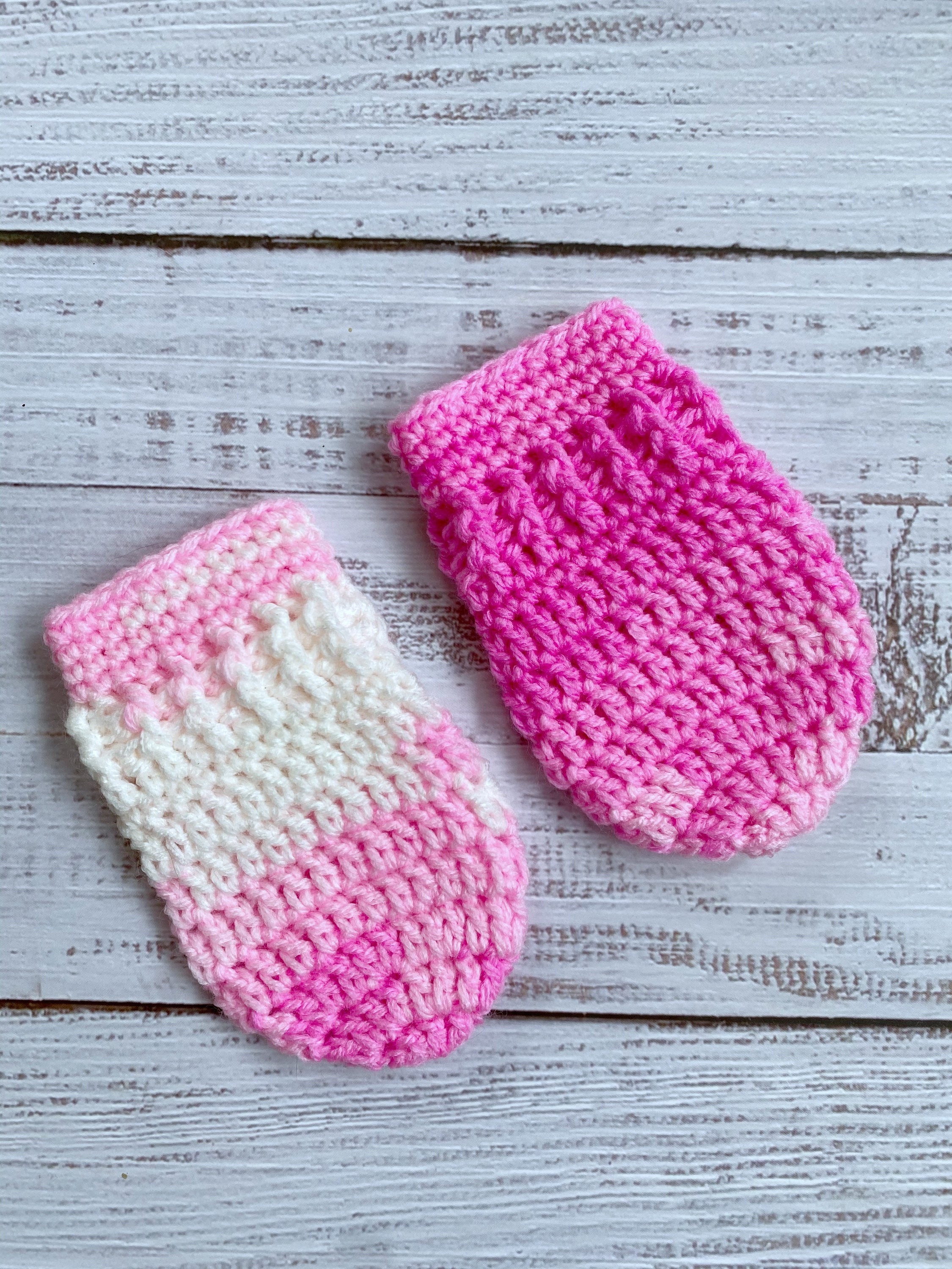 Crochet Baby Mittens, Scratch Less Mittens, No Scratch Baby Mittens