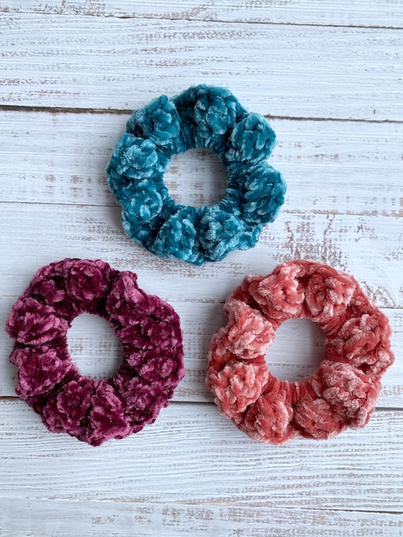 Velvet Scrunchies, Crochet Scrunchies, Hair Ties, Handmade  display picture 2