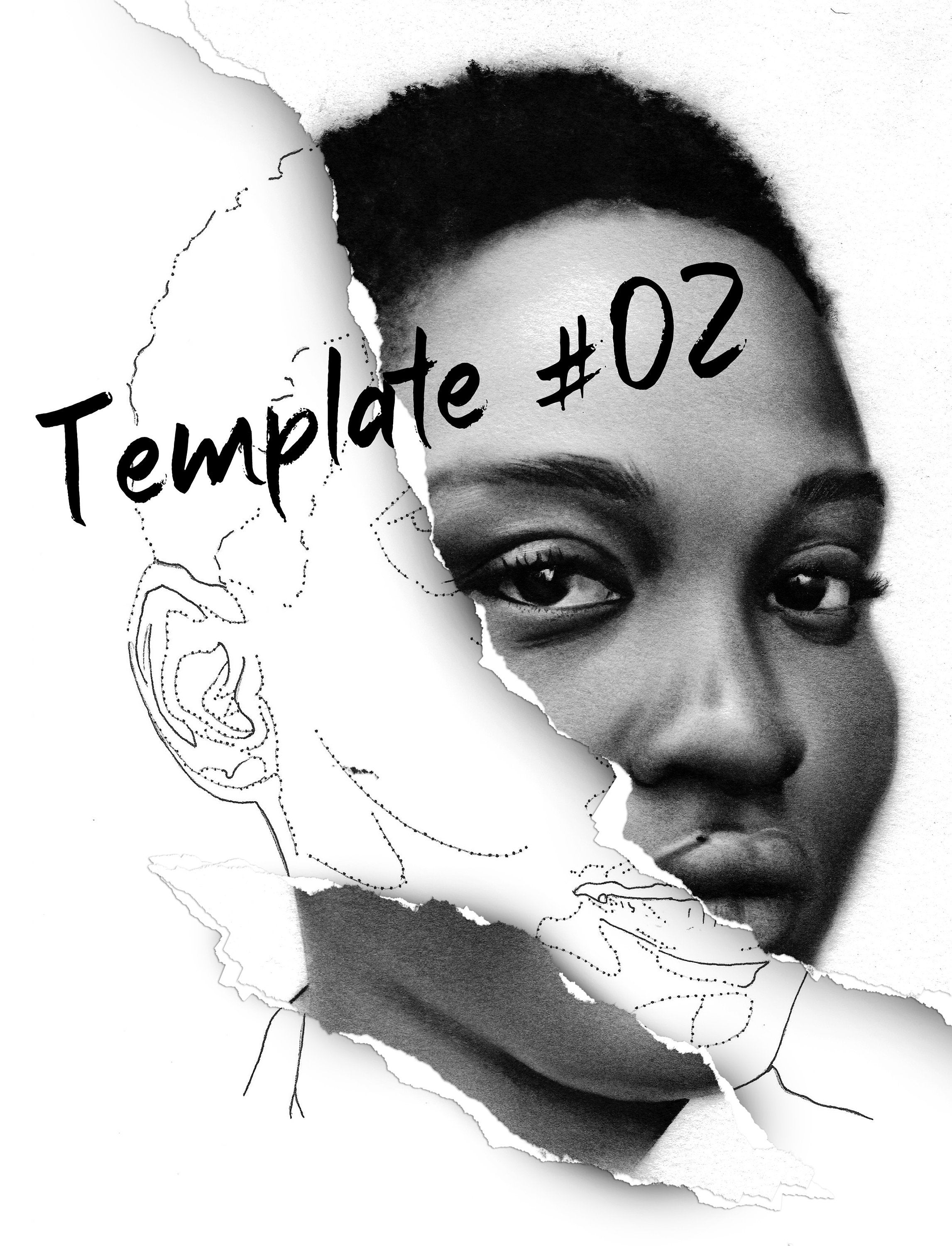 How to draw a realistic face step by step template 02 etsy