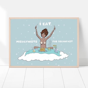 Minimaal feministisch ontbijt Smash the Patriarchy Print - A5/A4/A3/A2/A1