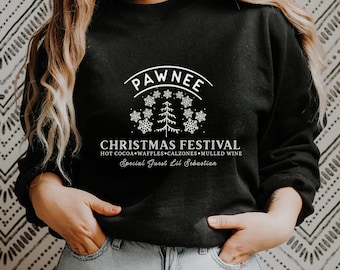 Pawnee Christmas Festival Sweatshirt | Winter Sweatshirt, Christmas Sweatshirt, Lil Sebastian, Knope 2020, Parks and Rec, Holiday Sweatshirt