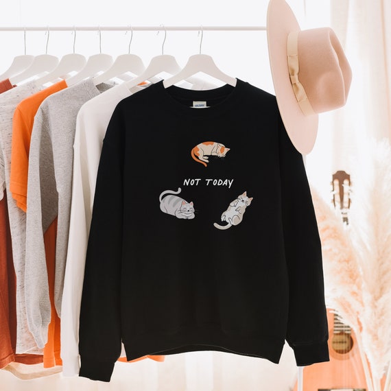 Not Today Sweatshirt Funny Cats Sweater 