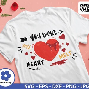 あなたに心を溶かされるかわいいバレンタインギフトシャツのアイデア、SVG、ビニールSVGカッティングファイル、シルエットまたはクリカット用のカッティングファイル