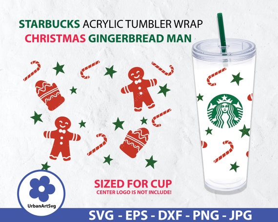 Christmas Gingerbread Starbucks 24oz Reusable Cold Cup 