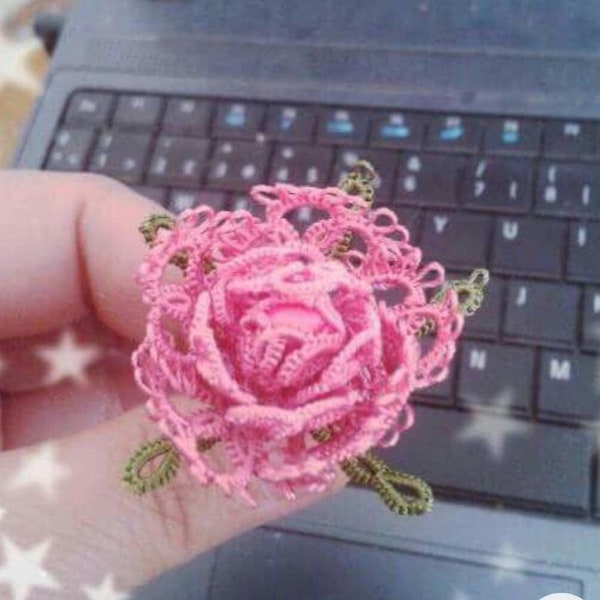 pink rose tatting flower pattern pdf ( english)