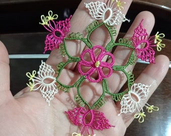 Butterflies in The Flower Garden Tatting Lace-needle lace Pattern Pdf (English) frivolite patrones
