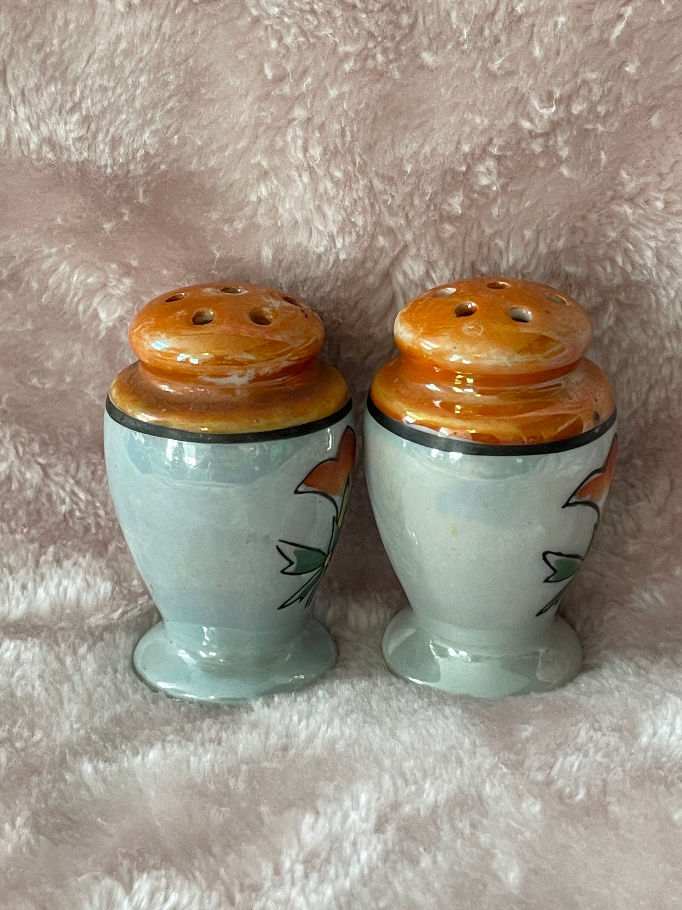 Vintage Japanese Salt and Pepper Shakers with Flower Etsy