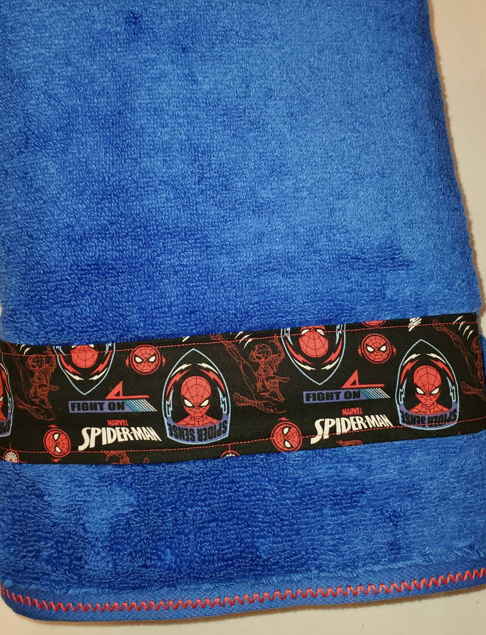 Set of 2 blue Spiderman bath towels Etsy