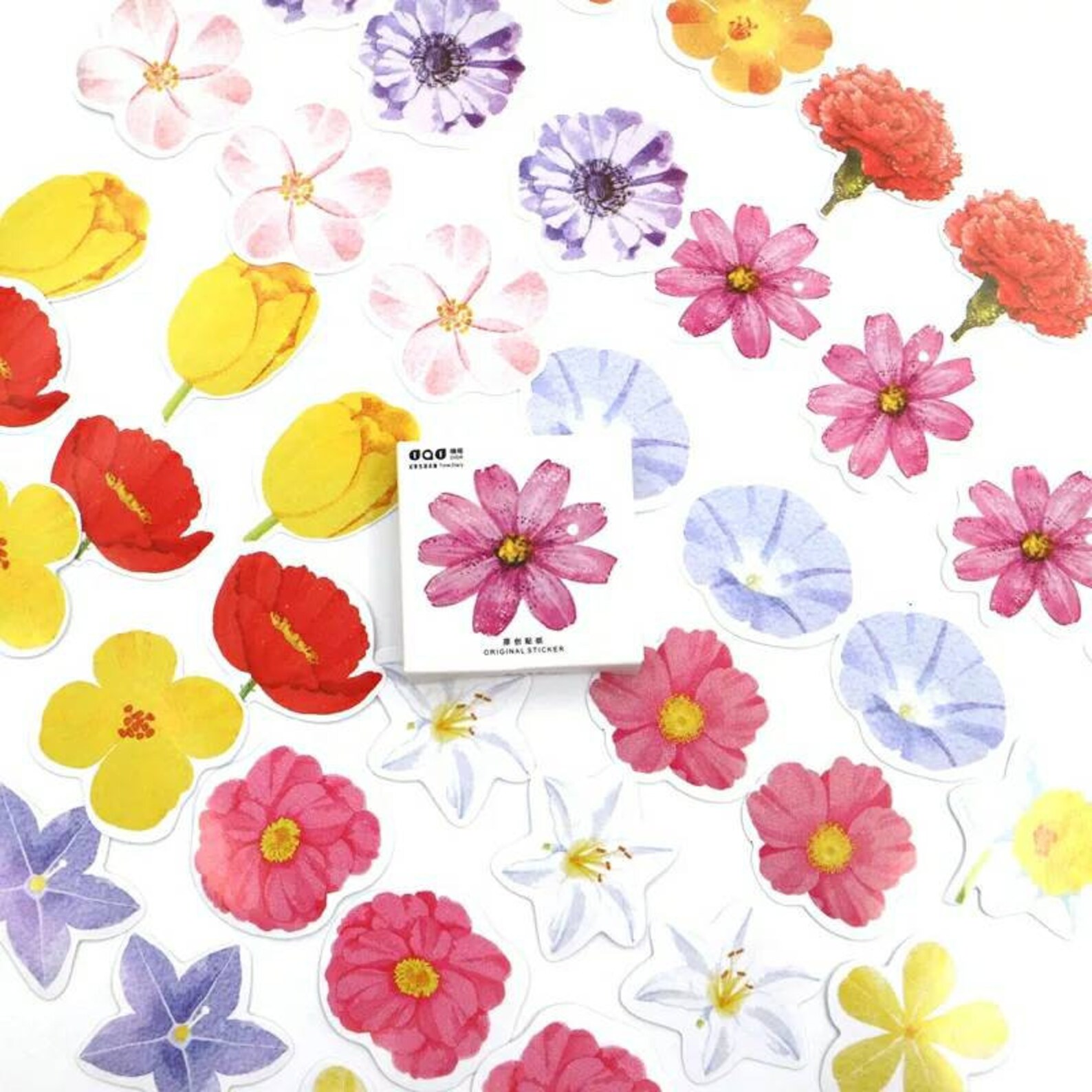 Mixed Flower Stickers Pack Scrapbooking Nature Etsy