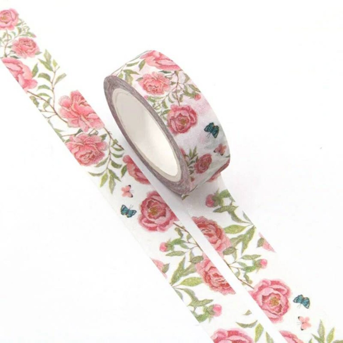 Rose Washi Tape Flower Washi Tape Etsy