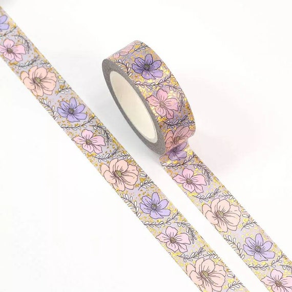 Gold Foil Floral Washi Tape | Flower Washi | Vine Washi | Gold Foil Washi Tape | Scrapbooking Supplies | Journalling Supplies | Ephemera