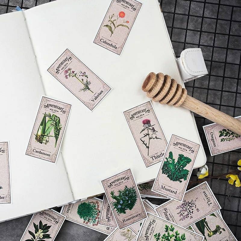 vintage-botanical-stickers-nature-stickers-plant-stickers-etsy