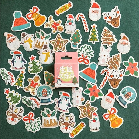 50pcs Christmas Theme Stickers Christmas Snow Etsy UK