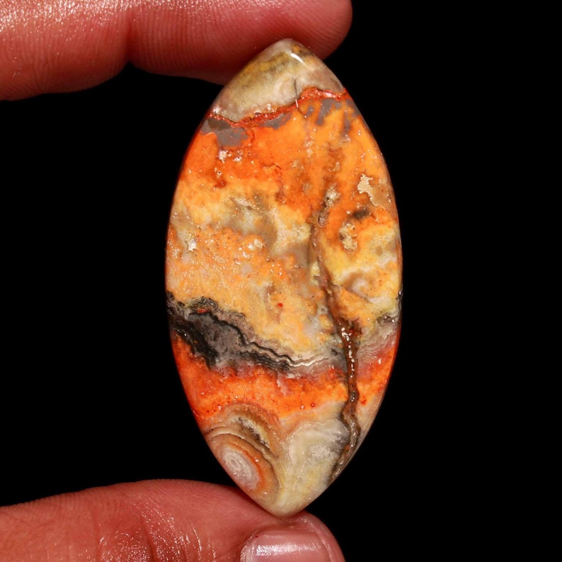 100/% Natural Bumble Bee Jasper Cabochon Handmade With Beautiful Design 49 Ct Size 51X25X5 Marquise Shape Gemstone